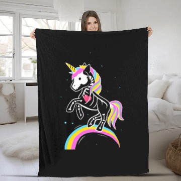 Discover Unicorn Pet Colorful Unicorn Rainbow 2 Baseball Tees Fleece Blankets