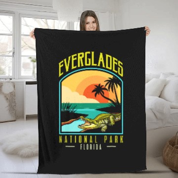 Discover Alligator Pet Everglades National Park US Crocodile Florida Alligators 2 Fleece Blankets