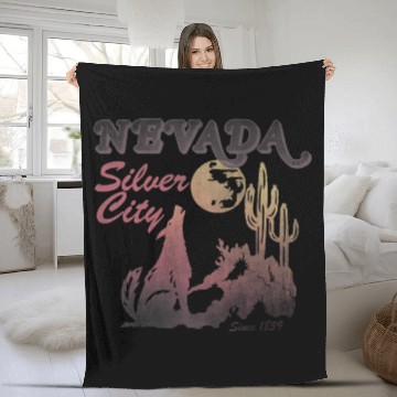 Discover Coyote Mammal Trendy Nevada Silver City Coyote Moon Baseball Tees Fleece Blankets