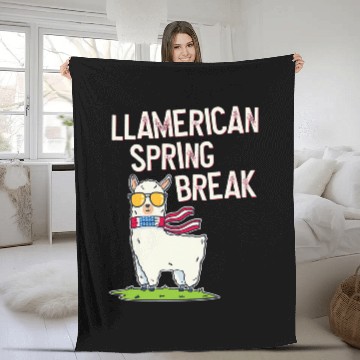 Discover Llama Pet Spring Break Fleece Blankets