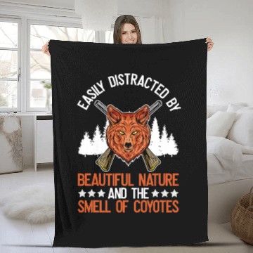 Discover Coyote Mammal Trapping And Coyote Hunter 1 Fleece Blankets
