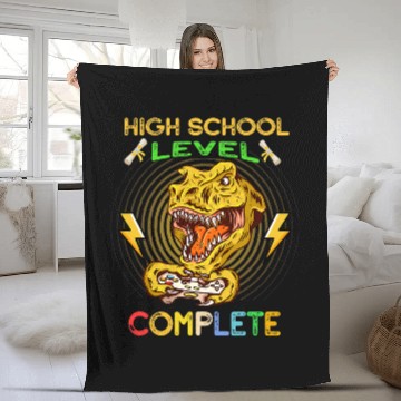 Discover Dinosaur Pet High school Level Complete Gamer Graduation Fleece Blankets