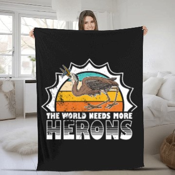 Discover Heron water wildlife birdwatching birder biologist binocular 9 Fleece Blankets