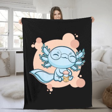 Discover Axolotls Pet Bubble Tea Boba Ambystoma Mexicanum Walking Fish Baseball Tees Fleece Blankets