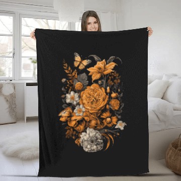 Discover vintages Flowers Floral Pressed Flower 220 Fleece Blankets