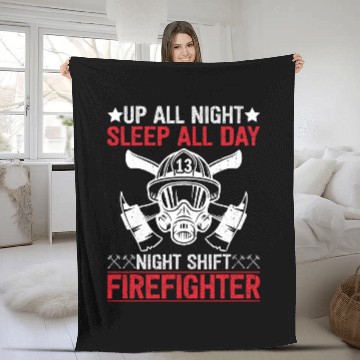 Discover Firefighter Volunteer Night Shift Fireman 2Firefighter Zip Fleece Blankets