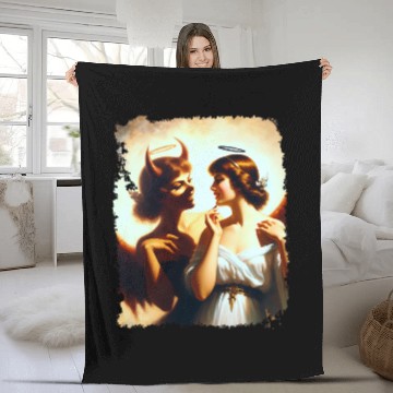 Discover Angel Devil Mirror Image Ethereal Duality Portrait Baseball Tees Fleece Blankets