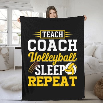 Discover Teach Coachs Volleyball Sleep Repeat Volleyball Coach Zip Fleece Blankets