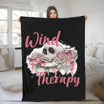Discover Wind Therapy Skull and Roses Floral Womens Motorcycle Fleece Blankets