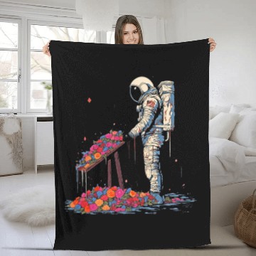 Discover Astronaut Funeral Cool Surreal SciFi EDM Space Art 1 Fleece Blankets