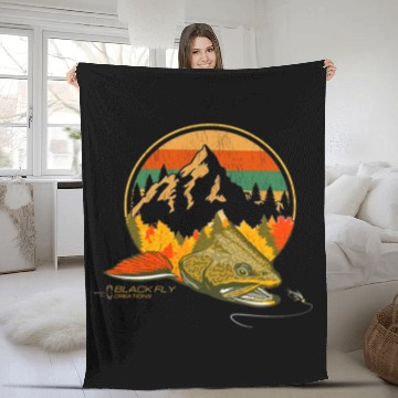 Discover Fishing Fun Retro Fly Fishings Gifts Mountain Brook Trout Baseball Tees Fleece Blankets