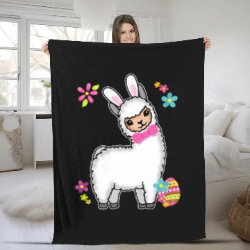 Discover Llama Pet Funny Easter Llama Alpaca With Rabbit Ears And Easter Eggs 32 Baseball Tees Fleece Blankets