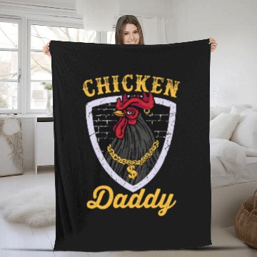 Discover Chicken Pet Daddy Retro Rooster Wearing Gold Chain Baseball Tees Fleece Blankets