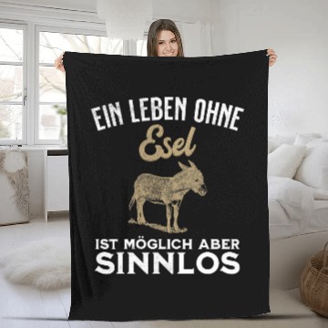 Discover Donkey Pet a life without Baseball Tees Fleece Blankets