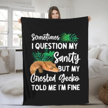 Discover Gecko Pet Sometimes I Question My Sanity 1 Fleece Blankets