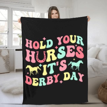Discover Horse Pet Hold Your Horses Its Derby Day Fleece Blankets