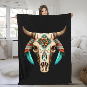 Discover Cow Pet Aztec cow skull men women 08 Baseball Tees Fleece Blankets