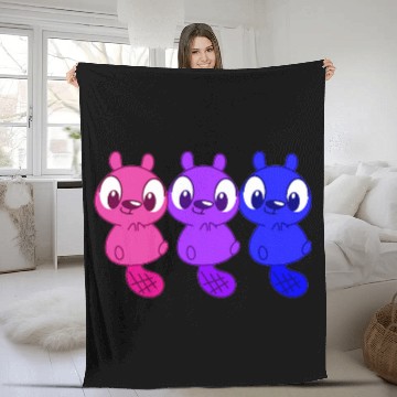 Discover Beaver Pet Bisexual Pride Flag Fleece Blankets