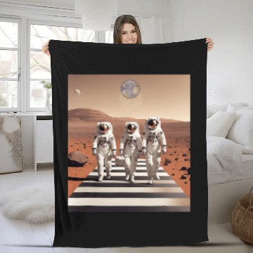 Discover Astronauts in Spacesuit Walking in Mars Spaceman Planets Baseball Tees Fleece Blankets