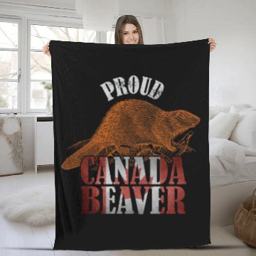 Discover Beaver Pet Proud Canadian Flag Canada Baseball Tees Fleece Blankets