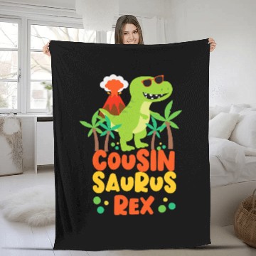 Discover Dinosaur Pet Cousin Saurus rexs Dinosaur Kids Baseball Tees Fleece Blankets