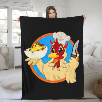 Discover Chicken Pet Deviled Eggs Devil Chicken Funny Holiday Food Cooking Fleece Blankets