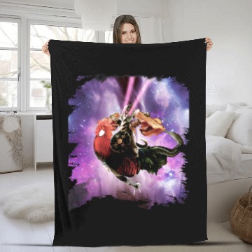 Discover Chicken Pet Tornado Cat Riding Chicken With Bacon Fleece Blankets