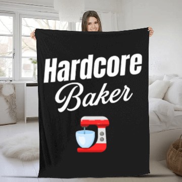 Discover Hardcore Baker Baking Enthusiast Culinary Cookie Maker Fleece Blankets