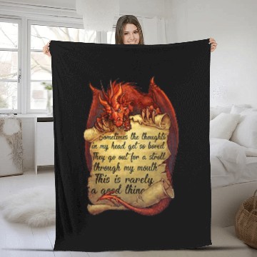 Discover Dragon Pet Sometimes The Thoughts In My Head Get So Bored Zip Fleece Blankets