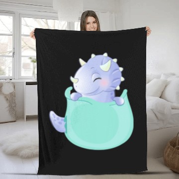 Discover Dinosaur Pet Marsupium Triceratops Baby Fleece Blankets