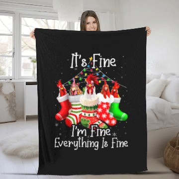Discover Chicken Pet Its Fine Im Fine Everything Is Fine Chicken Christmas PJs Baseball Tees Fleece Blankets