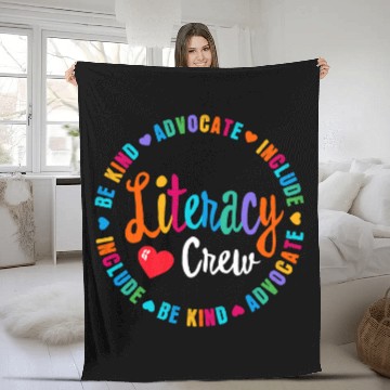 Discover Book Fun Reading Teacher Back School Special Literacy Coachs Squad 6 Fleece Blankets