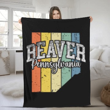 Discover Beaver Pet Pennsylvania 15009 Retro Sunset Faded County Shape Baseball Tees Fleece Blankets