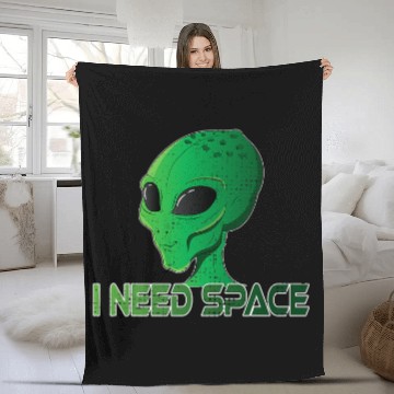 Discover Aliens UFO Extraterristrial I need space Fleece Blankets