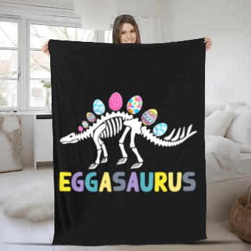 Discover Dinosaur Pet Eggasaurus Stegosaurus Easter Egg Dinosaur Funny Easter1 Fleece Blankets
