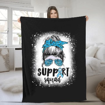 Discover diabetess Ribbon Women Messy Bun Warrior Support Squad 170 Fleece Blankets