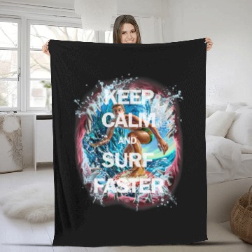Discover Shark Pet Keep Calm and Surf Faster Shark Attack Fleece Blankets