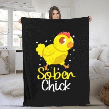 Discover Chicken Pet Sober Chick AA NA Narcotics Anonymous Sobriety Recovery Zip Fleece Blankets