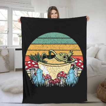 Discover Frog Pet Cottagecore Aesthetic Retro vintages Frog On A Tea Cup Baseball Tees Fleece Blankets