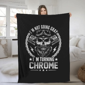 Discover Mens Bikers Dont Go Grey We Turn Chrome Fleece Blankets