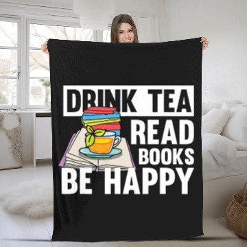 Discover Book Fun Drink Tea Read Books Be Happy Motive for a Bookworm Baseball Tees Fleece Blankets