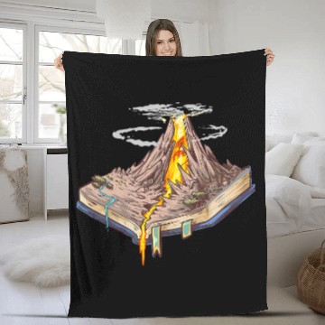 Discover Book Fun Volcano Fantasy Novel Books Book Reading Fleece Blankets