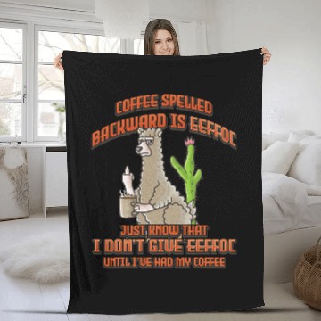 Discover Llama Pet Coffee Spelled Backwards Is Eeffoc Funny Llama Alpaca 9 Fleece Blankets