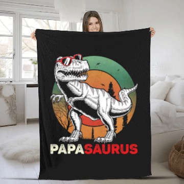 Discover Dinosaur Pet Papasaurus rexs Dad Papa Dinosaur TRex Papa Saurus 4 Fleece Blankets