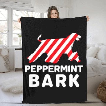 Discover Christmas Dog Peppermint Bark Afghan Hound Funny Fleece Blankets