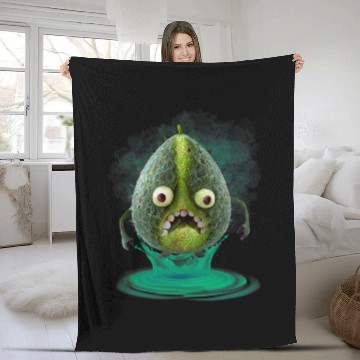 Discover Aliens UFO Avocado AI Art Fleece Blankets