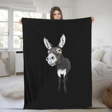 Discover Donkey Pet Face Baseball Tees Fleece Blankets