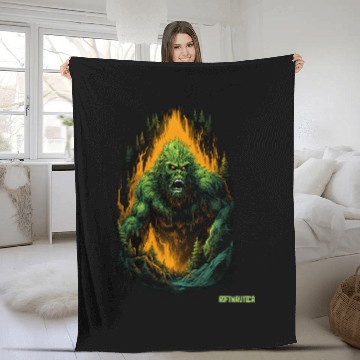 Discover Bigfoot Pet Otherworldly Creatures Cosmic Gateway Abstract Sasquatch 15 Fleece Blankets