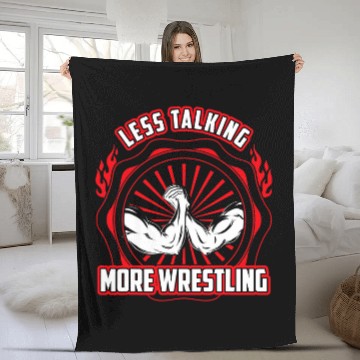 Discover Sport Wrestling Less Talking More Arm Wrestling Fleece Blankets