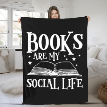 Discover Book Fun Are My Social Life Library Librarian Zip Fleece Blankets